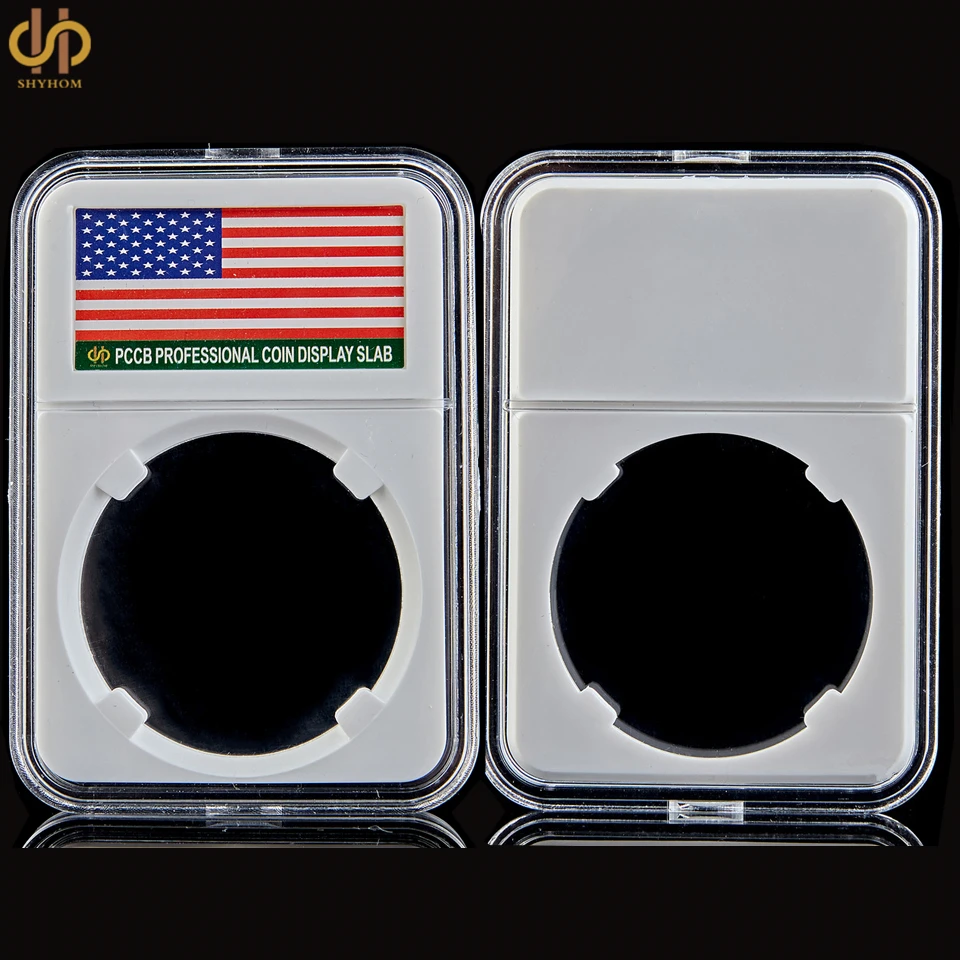 

10PC Collectibles US Unique Acrylic Coin Capsules Slabs Display Grade Case Holder Storage Boxes Protection(Without Coin Inside)
