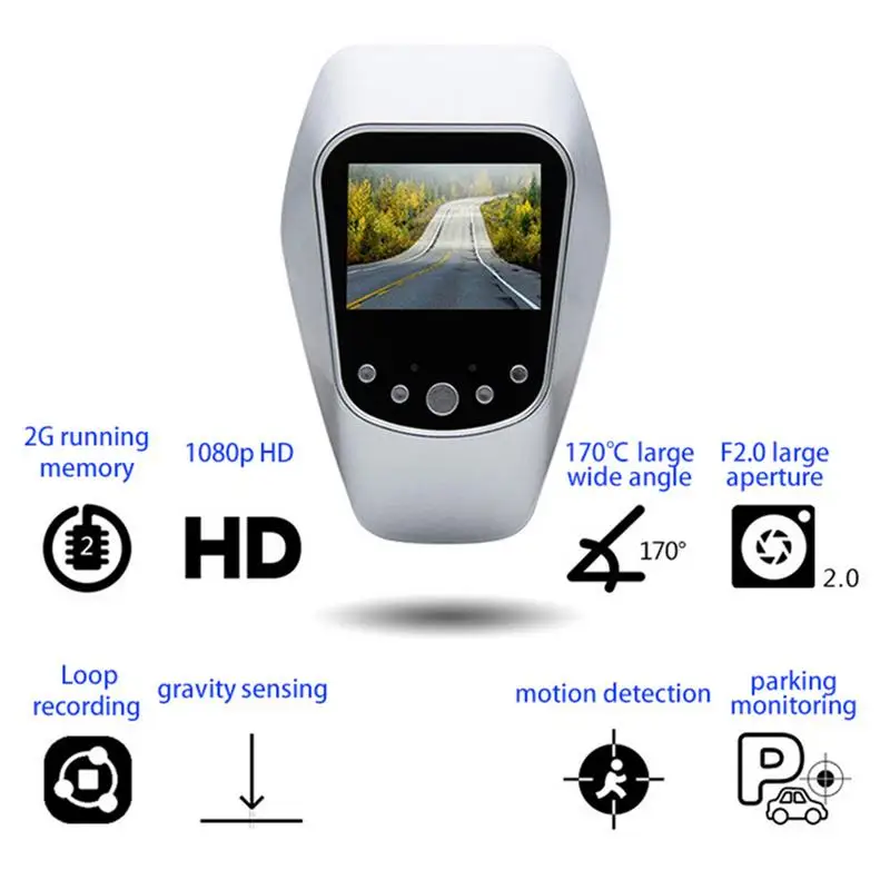 

Car Motorcycle WIFI HD Driving Recorder Mini Camera Car Monitor Three Screen Display Loop Record Concealed Driving Recorder