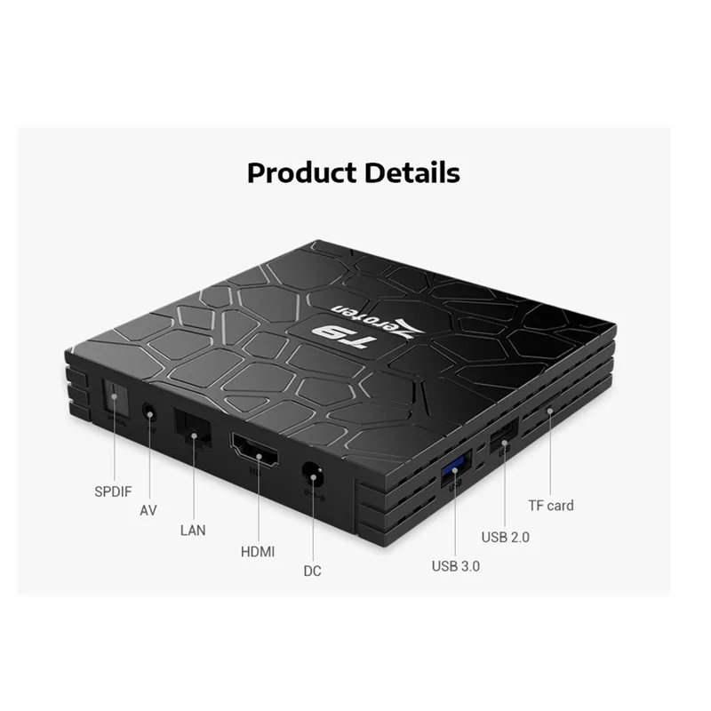 2019 Zeroten T9 Android 8 1 Смарт ТВ приставка Cortex A53 RK3328 4K HD 4 Гб + 64 смарт ARM медиаплеер pk Xiaomi