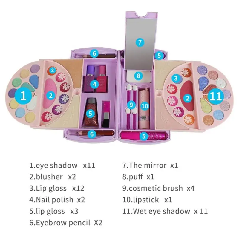  Kids Pretend Play Kitchen Toys Set Secure Lock Princes Makeup Kit Handbag Pretend Play Princess Cos - 33003840686