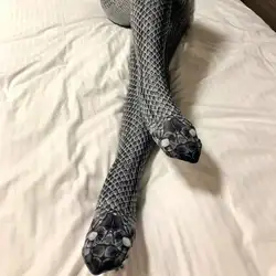 Женские длинные носки с 3D принтом змеиной кожи колготки чулки для девочек kawaii Носки повседневные облегающие Высокие гольфы