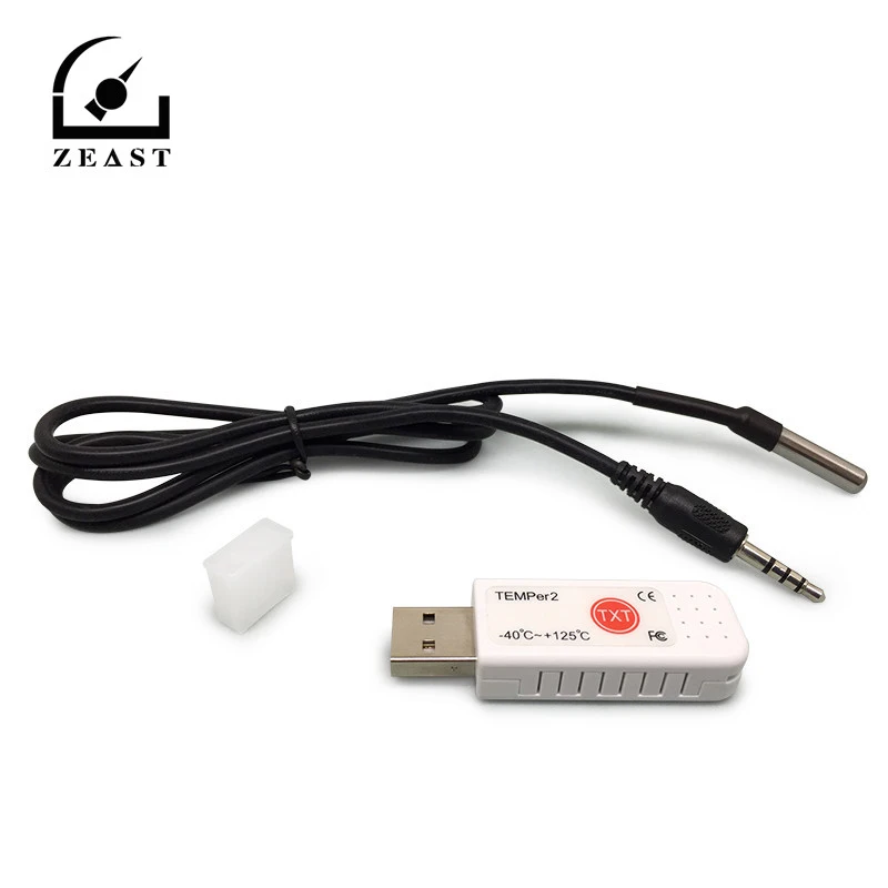 

TEMPER2 PC Sensor USB Thermometer -40~+125 Waterproof Probe Temperature Data Logger Recorder