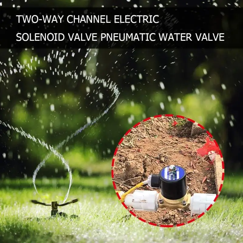 

AC220V Two-way Channel Electric Solenoid Valve Pneumatic Valve Home Repair Tools for Gardening Water Oil Air Pump Control Valve
