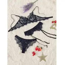 Новинка, сексуальное женское нижнее белье из 3 предметов, кружевное белье, ночное белье, прозрачные стринги, ночное белье, сексуальные летние мягкие короткие комплекты