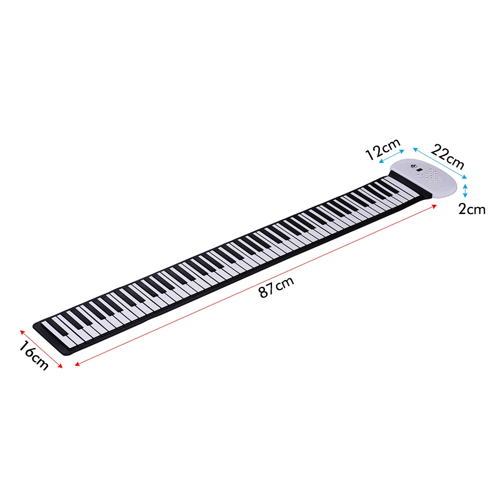 61 клавиша MIDI Roll Up Piano электронная силиконовая клавиатура Встроенный стерео динамик 1200mA литий-ионная батарея поддержка подключения BT