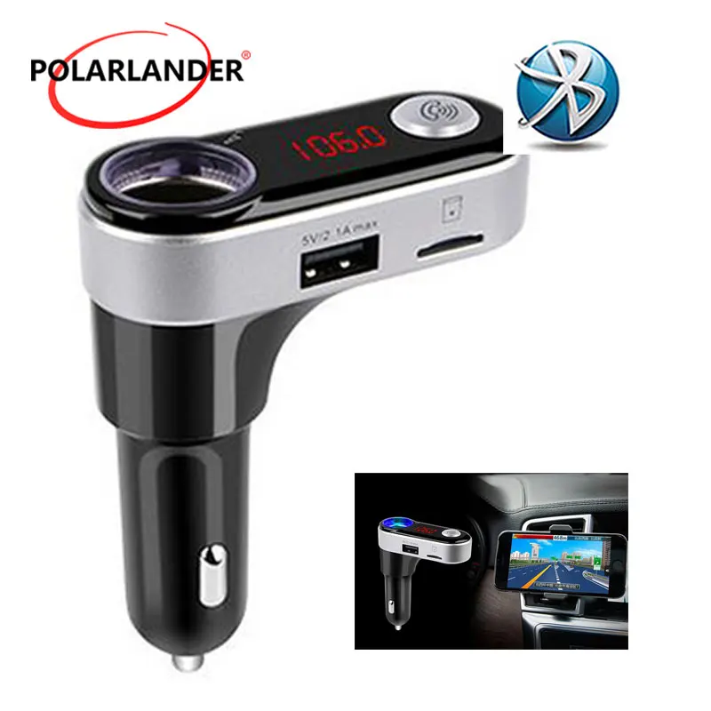 Bluetooth MP3 Player Handsfree Car Kit AUX Hands Free FM Transmitter with Dual USB MP3 SD LCD Car Charger Cigarette Lighter