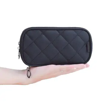 

Black Cosmetic Bags Hard Nylon Carry Bag Compartments Case Cover Makeup Brush Bags Travel Kit Organizer