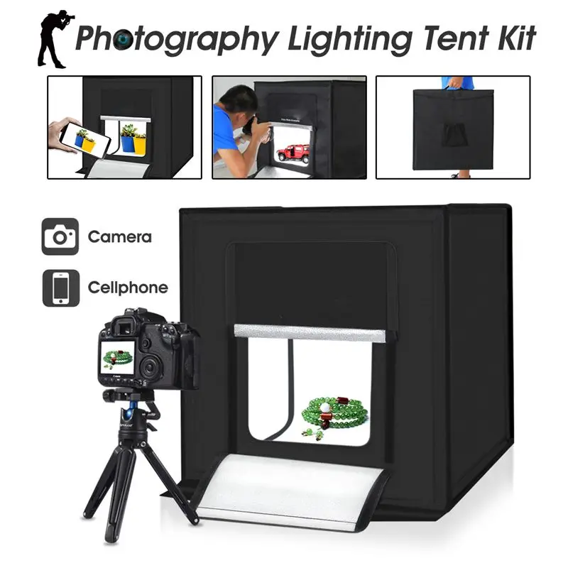 

Professional 24'' 60cm Photo Studio Lighting Shoot Tent Box Kit Portable Folding Mini Photo Studio Photograghy Softbox Led