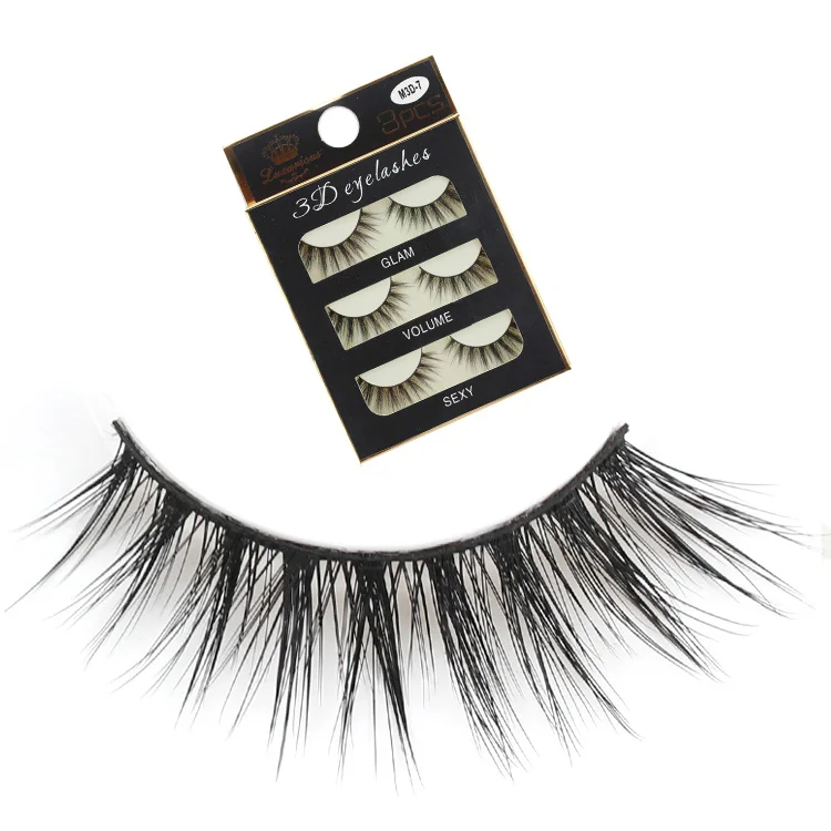 LASGOOS 3 парт/лот 3D накладные ресницы натуральные короткие волнистые Горячие для