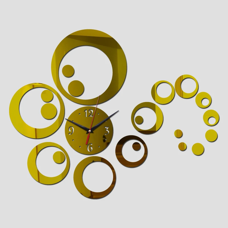 

New Diy Watch Acrylic Mirror 3d Wall Clock Clocks Quartz Living Room Fashion Style Modern Needle Sti