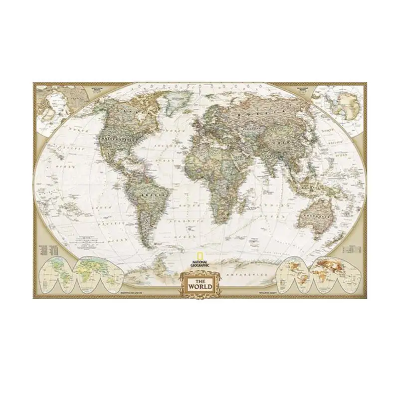 

Nostalgic Kraft Paper Vintage World Map Poster Office Supplies Bedroom Background Decorative Wall Sticker