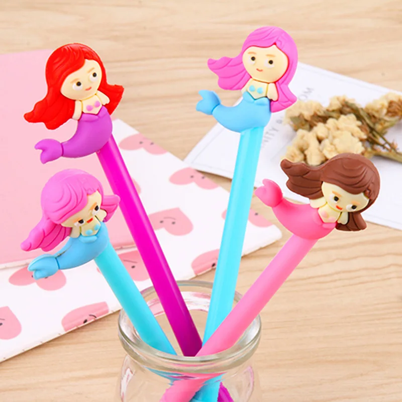 

3Pcs Novetly Mermaid Gel Pen 0.5mm Kawaii Pens Cartoon Neutral Pen For Writing Kids Girls Gift School Supplies Korean Stationery