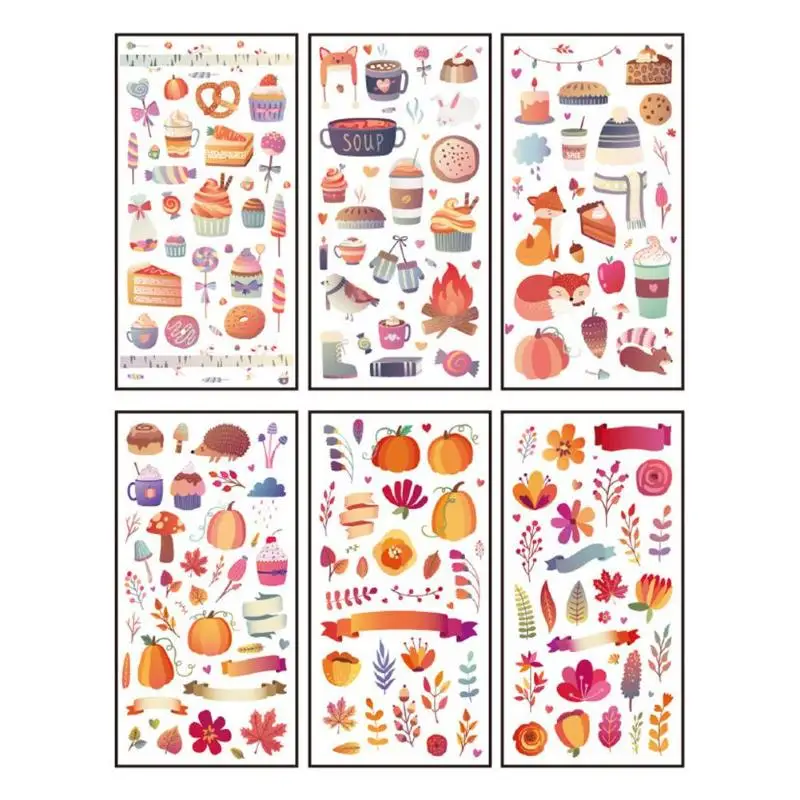 

6pcs/set DIY Diary Scrapbooking Sticker Cartoon Pattern Kids Toys Children Decor Stickers Child Flakes Stationery Funny Baby Kid