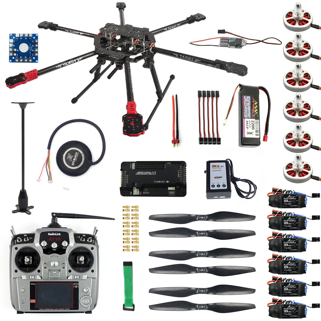 $382.89 Full Set Hexacopter Drone Aircraft Kit Tarot FY690S Frame 750KV Motor GPS APM Flight Control AT