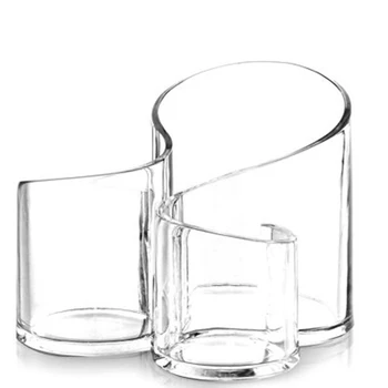 

1 pc Storage Box Transparent Acrylic Canister Holder Case Desk Organizer for Makeup Brushes Cosmetics Eyebrow Pencil Box