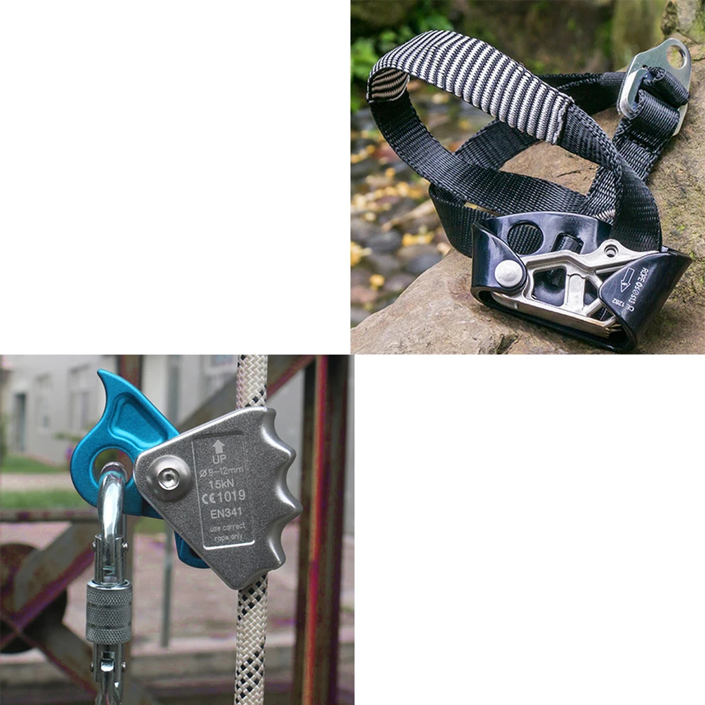 

2pcs Safety Outdoor Climbing Tree Rigging 9-12mm Rope Grab Protecta Equip with Left Foot Ascender Riser Device