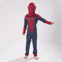 Красный костюм Человека-паука для мальчиков; костюм Человека-паука для детей; маскарадный костюм супергероя Marvel; вечерние карнавальные костюмы на Хэллоуин