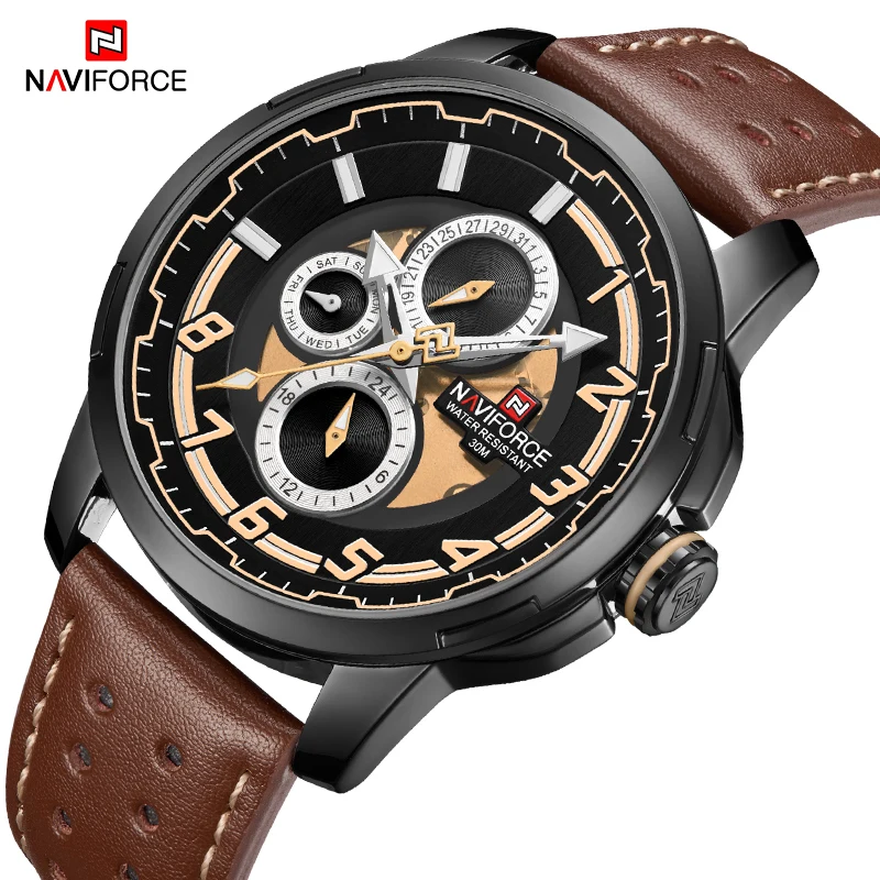 

NAVIFORCE Men's Sports Watches Military Luxury Brand Watch Mens Quartz Leather Male Clock Fashion Wristwatches Relogio Masculino