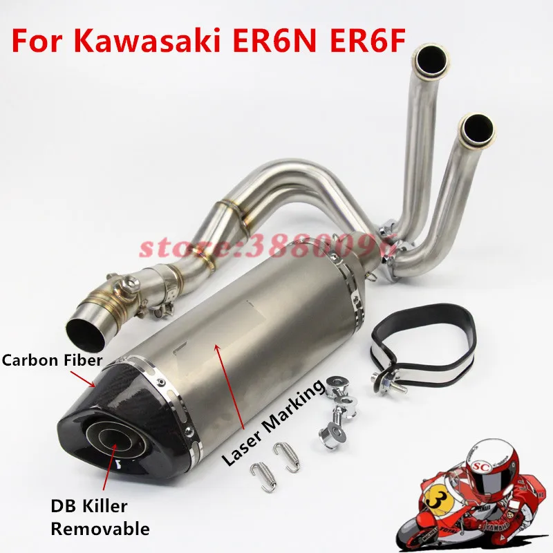 

Motorcycle Full Exhaust System Slip on For KAWASAKI ER6N ER6F Ninja650R Exhaust Muffler Pipe