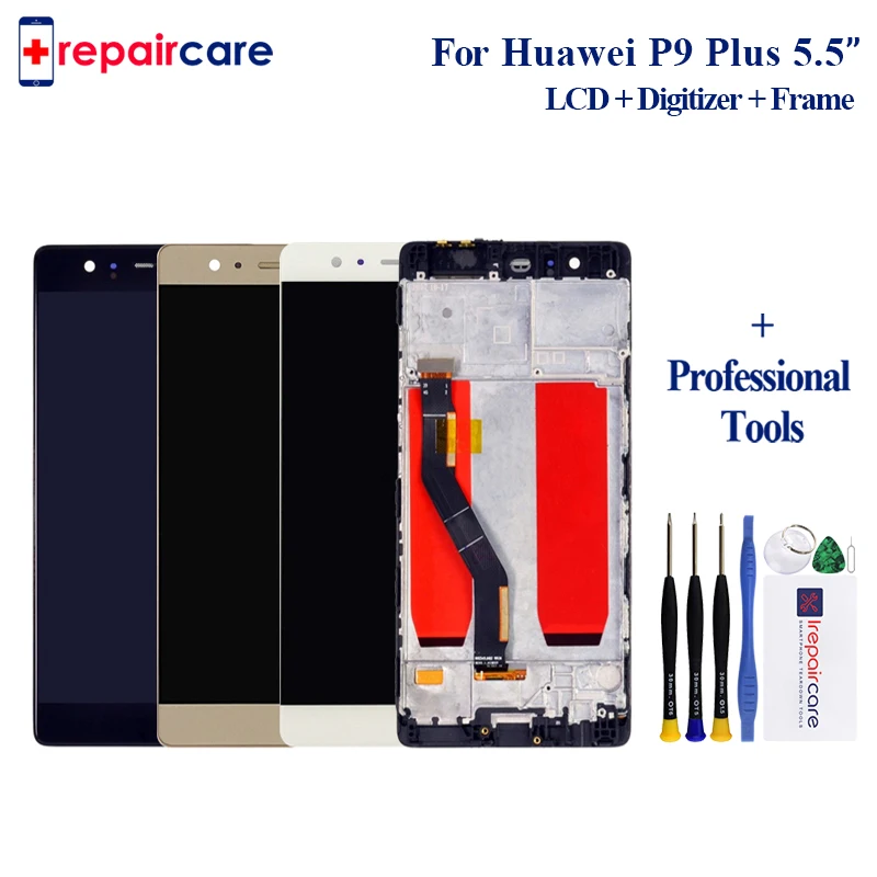 

Original For Huawei P9 Plus LCD Display Touch Screen Digitizer Assembly For Huawei P9 Plus LCD With Frame VIE L09 AL10 L29
