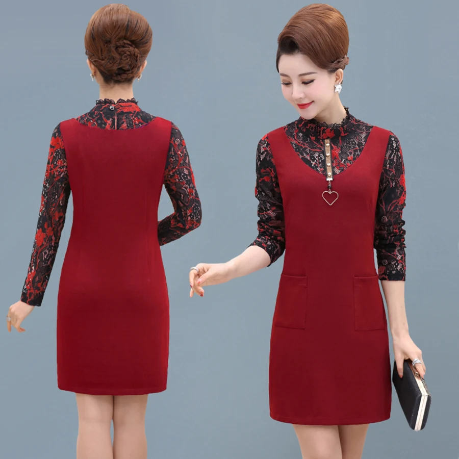 Women Dress 2019 Spring Elegant Long Sleeve Casual Plus Size Vestido Feminino Bodycon Lace Dresses Clothes XL-5XL Women Dress 2019 Spring Elegant Long Sleeve Casual Plus Size Vestido Feminino Bodycon Lace Dresses Clothes XL-5XL