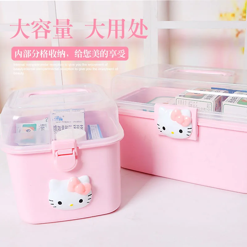 

Hello Kitty Plastic Container Storage Gift Toy Box For Jewelry Cosmetic Drawer Desk Organizer Pill Box