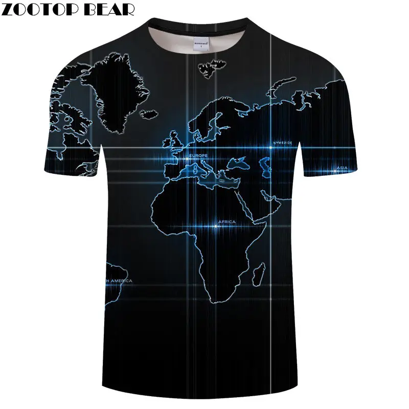 

Black Africa Map Print t shirt Travel tshirt Men t-shirt 3D Top Tee Funny Short Sleeve Shirt 6XL Streetwear Dropship ZOOTOP BEAR