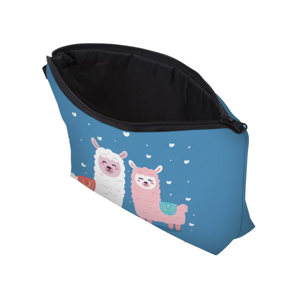 Deanfun للماء الأبيض اللاما الأزرق التجميل حقيبة القلب الوردي الألبكة حقيبة مستحضرات تجميل Necessaire الحب هدية 51375