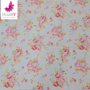 

Free shipping Floral Print Twill Cotton Fabric For DIY Quilting Sewing Of Baby&Children/Sheet,Pillow,Cushion,Curtain Material