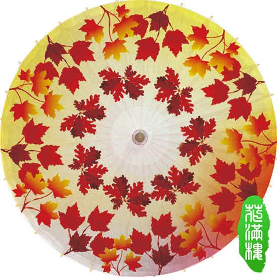 

Colorful Maple Leaves in Autumn Oiled Paper Umbrella Chinese Handmade Classical Parasol Dance Gift Decoration Wedding Umbrella