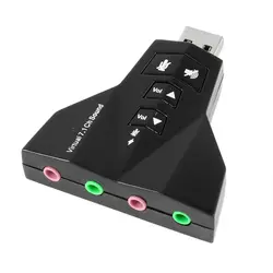 3,5 мм разъем USB 2,0 к 3D Виртуальная Звуковая карта адаптер 7,1 CH