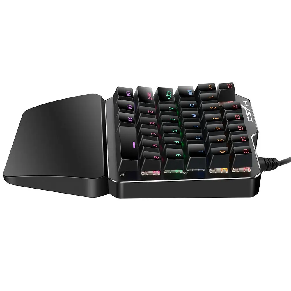 PPYY NEW HXSJ J100 игровая мышь Проводная 35 клавиш для ноутбуков 7 подсветка зеленая ось