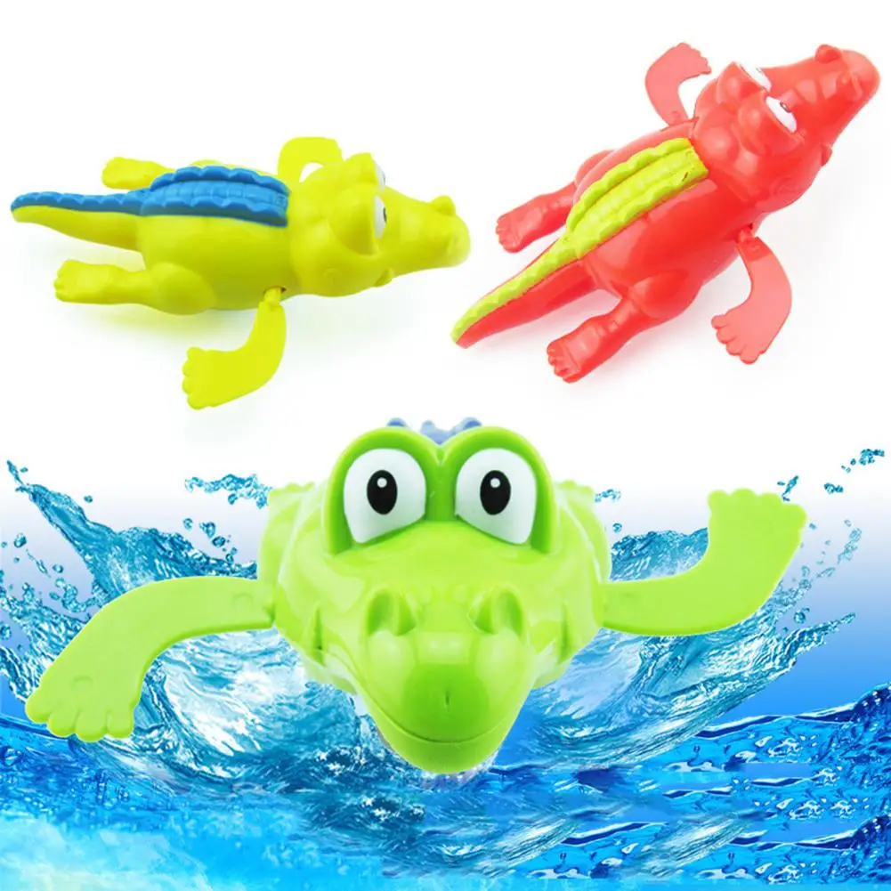 

Creative Swimming Floating Carton Crocodile Bath Tub Wind Up Play Toy for Baby Kid