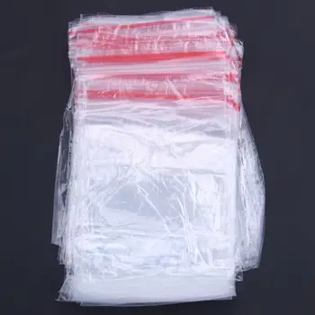 

100 pieces Transparent Plastic Seal Zip Closure Zip Closed Bag