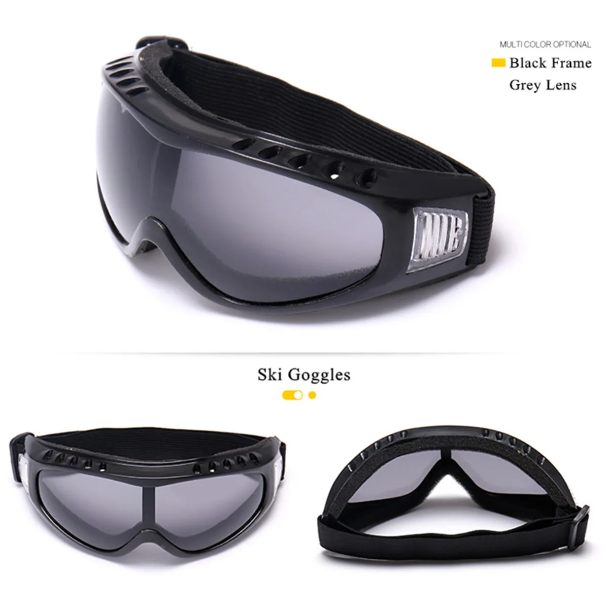 

Skiing Snowboarding Goggles Snow Ski Sun Double Spherical Lens Motorcross Anti-fog UV 400 Color/Grey/Silver Mirror Adjustable