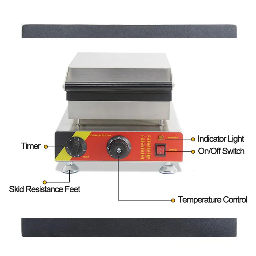 ITOP 1500W Waffle Maker Machine 6 Square Egg Bubble Cake Waffle Oven Kitchen Baking Waffle Breakfast Machine 110V/220V
