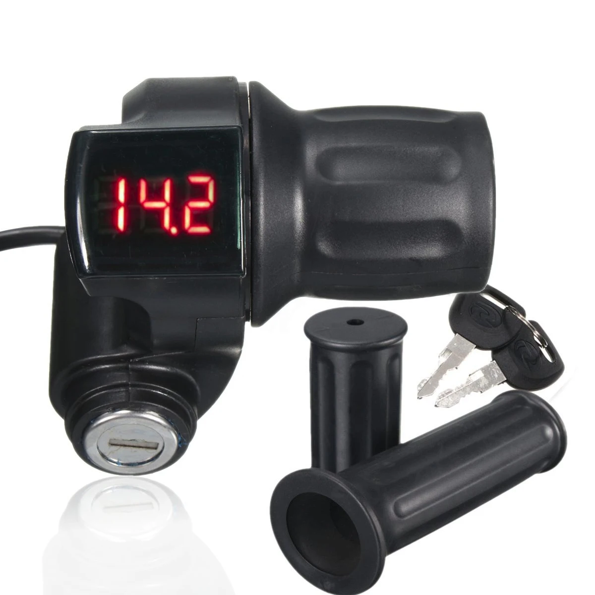 Sale 2Pcs Black 12V-99V Electric Scooter Bike Throttle Grip Handlebar LED Digital Meter Universal Electric Bicycle Accessories 2 Sale 2Pcs Black 12V-99V Electric Scooter Bike Throttle Grip Handlebar LED Digital Meter Universal Electric Bicycle Accessories 2