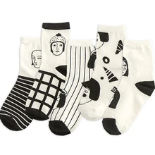 Теплые белые удобные эластичные мягкие хлопковые носки с забавными полосками, свободный размер, Лидер продаж, классные регулируемые хипстерские носки, 1 пара, подарки