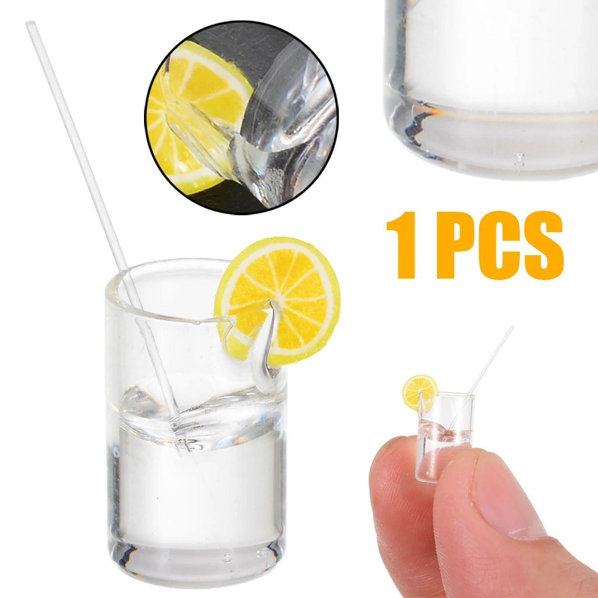 

New Arrivals 1:12 Resin Dollhouse Mini Lemon Water Cup Miniature Dollhouse Accessories Cups Toy Mini Decoration Gifts