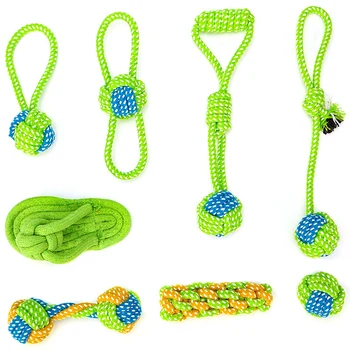 

8Pcs Pet Dogs Rope Toys Cotton Knot Puppy Safe Chewing Teething Toys Teeth Cleaning Pet Playing Ball For Small Medium Large Do