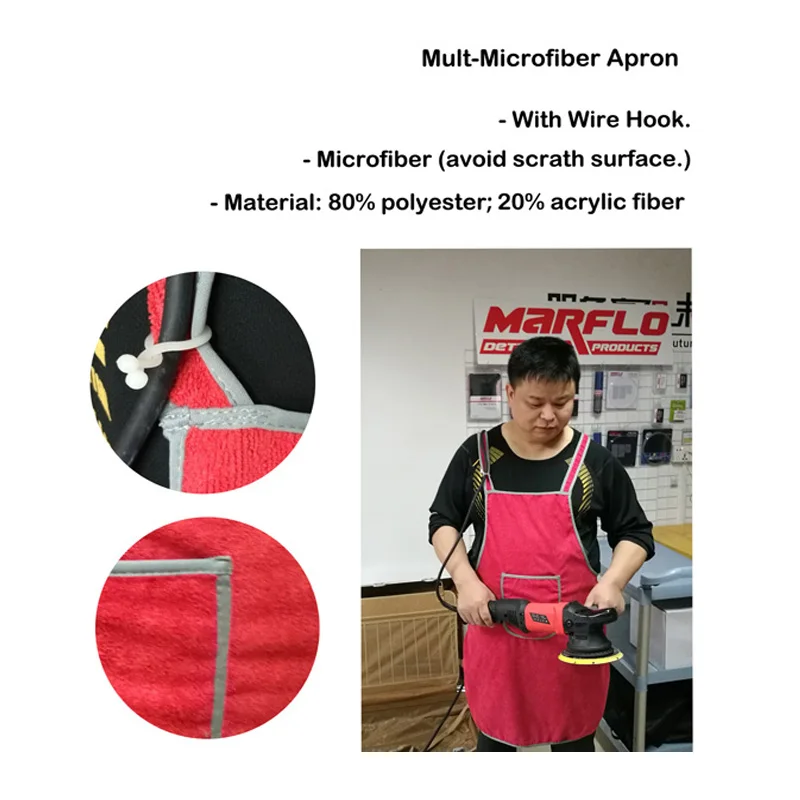 Paint Care Cleaning Waterproof Apron Car Wash Microfiber Apron MARFLO Professional Auto Detailing Waterproof And Dustproof Cloth