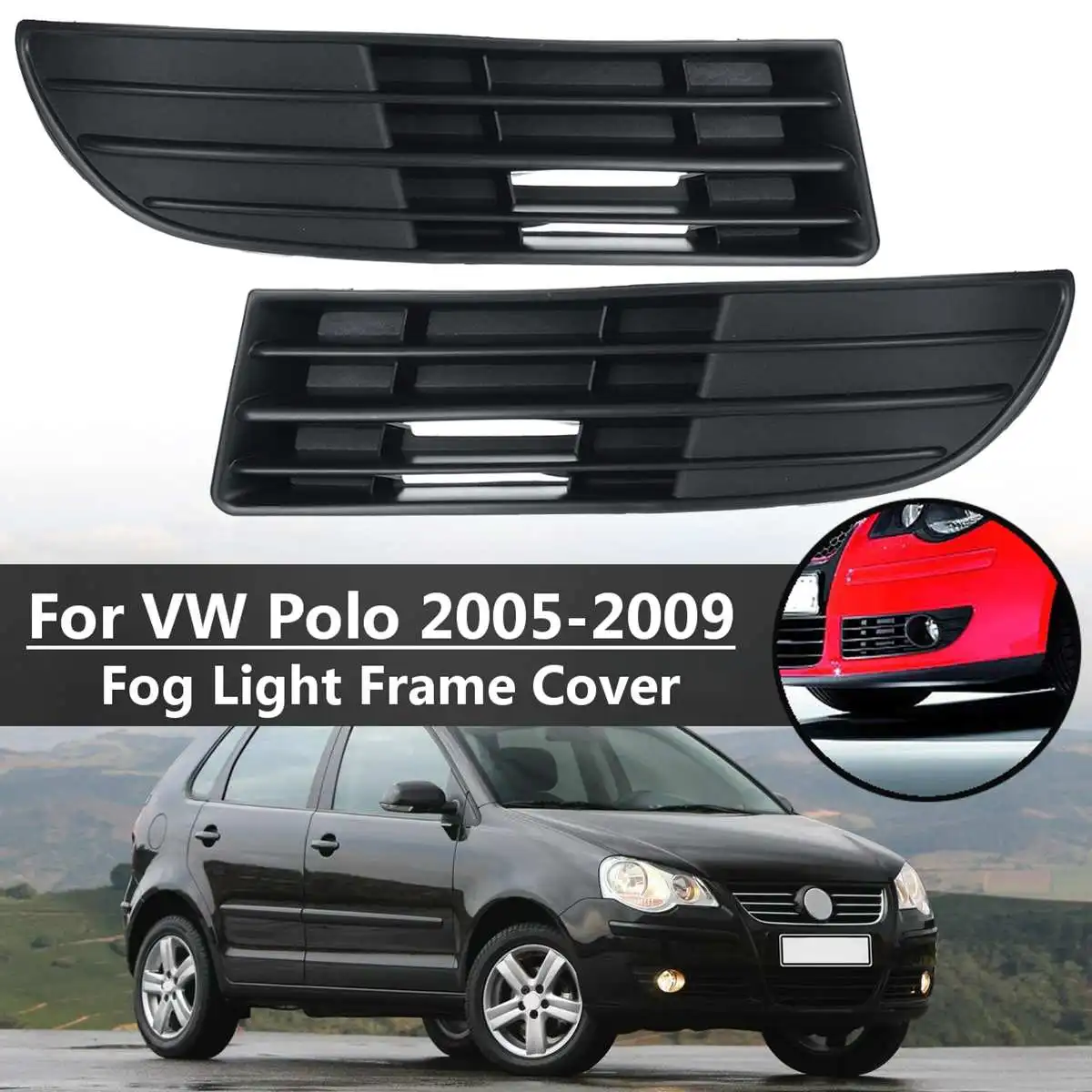 Для VW Polo 2005-2009 1 пара передний бампер автомобиля противотуманные фары светильник
