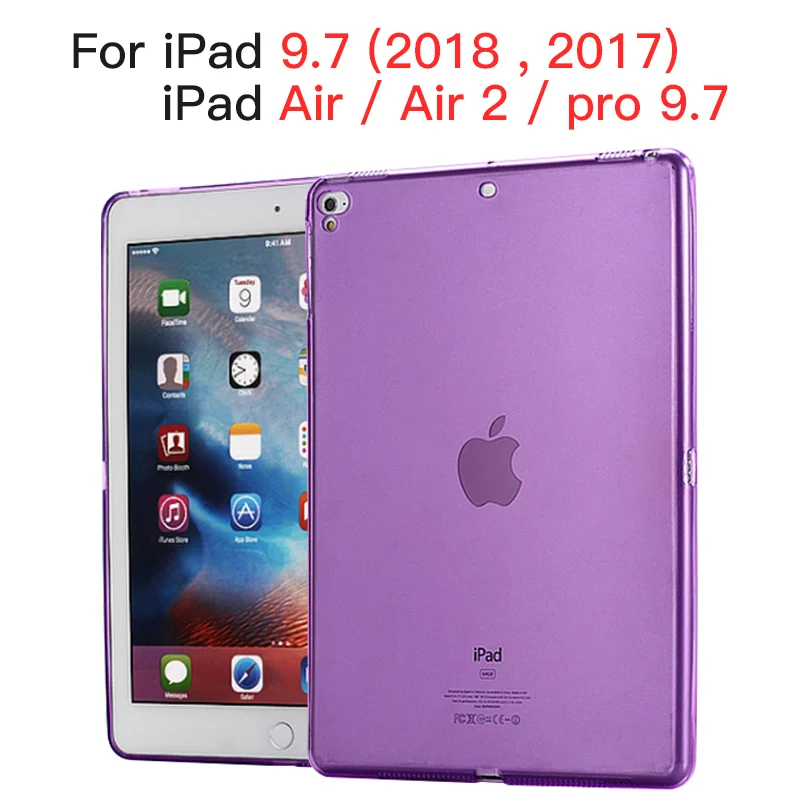Чехол для iPad 5 6 Air 2 Pro 9 7 Мягкий ТПУ силиконовый прозрачный тонкий задняя крышка