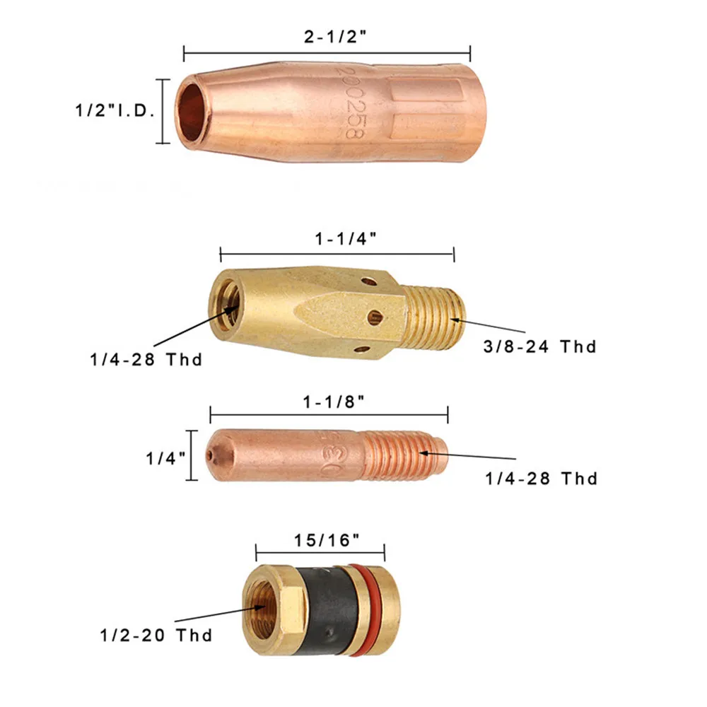 16 шт. M37 МИГ сварочная горелка комплект 0,035 дюймов для Миллер M-25 M-40 Наплавка режущей кромки инструмента насадка-диффузор комплект Mig сварки машины для продажи