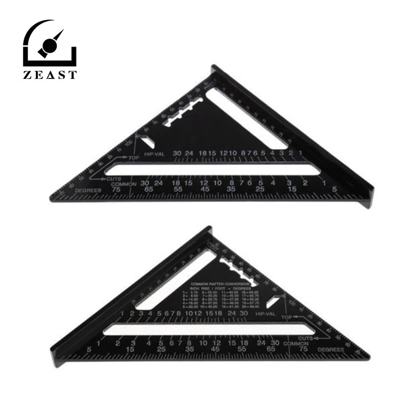 

7/12 Inch Triangle Ruler Straight Angle Ruler Measuring Tool Quick Read Square Layout Tool Woodworking Gauge Measure 3 Types