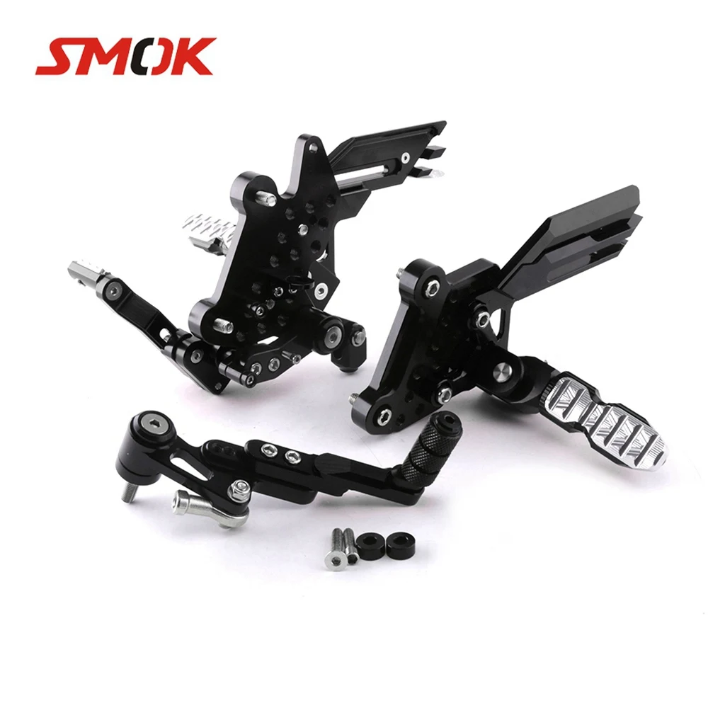 

SMOK Motorcycle CNC Aluminum Alloy Footrest Foot Rest Pegs Rear Sets Rearset For Honda CB650F CBR650F 2014 2015 2016 2017 2018