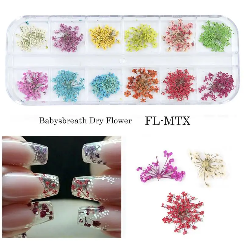 

Dried Flowers Leaf Nail Decoration Natural Floral Sticker 3D Dry Beauty Nail Art Decals Jewelry Tips UV Gel Polish Manicure