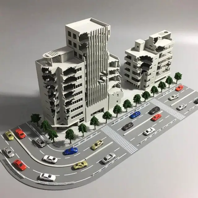  US $119.99 Outland Ruined Building Model Scale Whole After Building Model