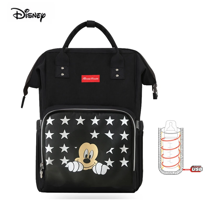 Disney Мама сумка звезда волновой точки Водонепроницаемый многофункциональный мать младенца рюкзак черный серый подгузники оптом рюкзак для