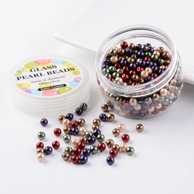 About 400pcs/box 6mm Mixed Color Glass Pearl Bead Sets Round Beads for  Jewelry Making DIY Findings - AliExpress